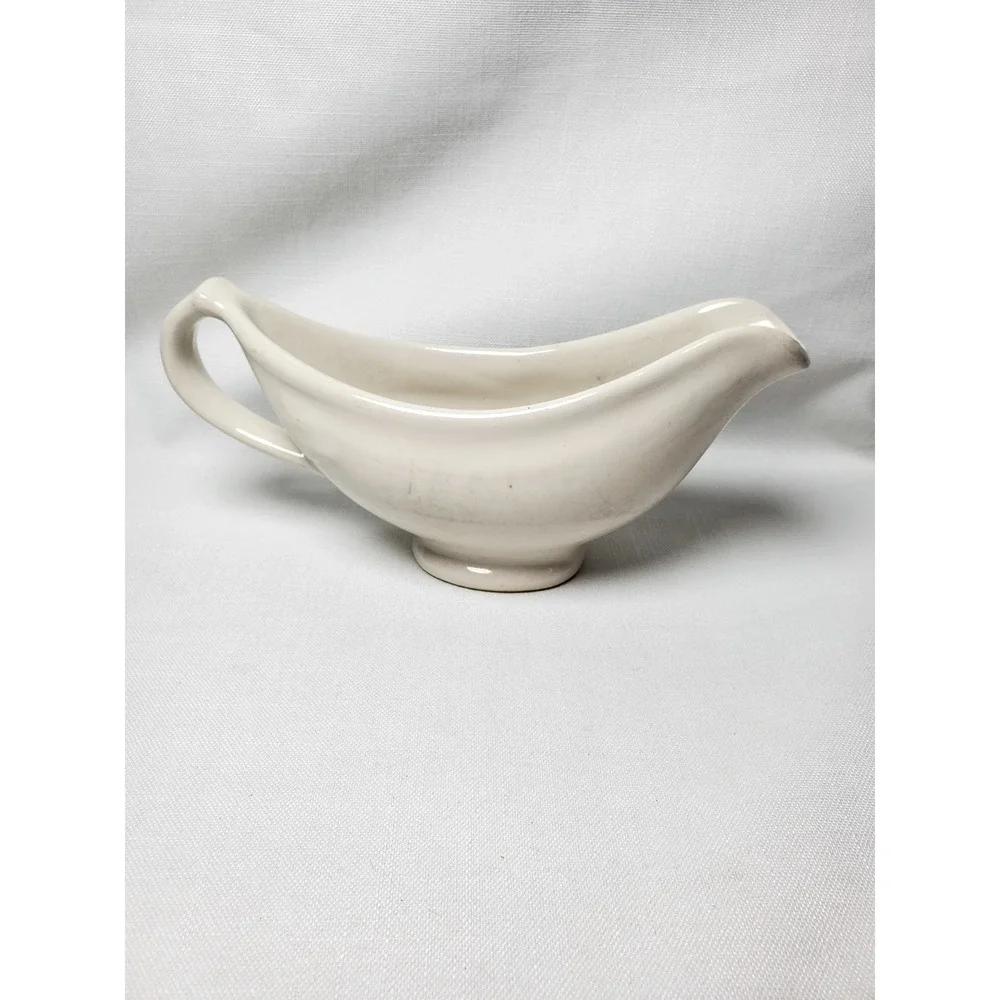 Vintage TEPCO USA China‎ Gravy Boat Restaurant Ware Ivory Diner Style 9.5